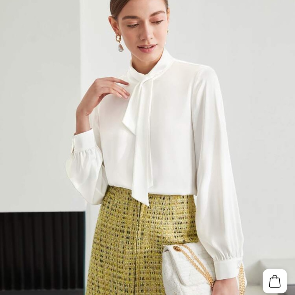 MOTF White Blouse with Chic Bow Detail